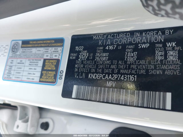 44341958 :رقم المزاد ، KNDEPCAA2P7431161 vin ، 2023 Kia Seltos Lx مزاد بيع