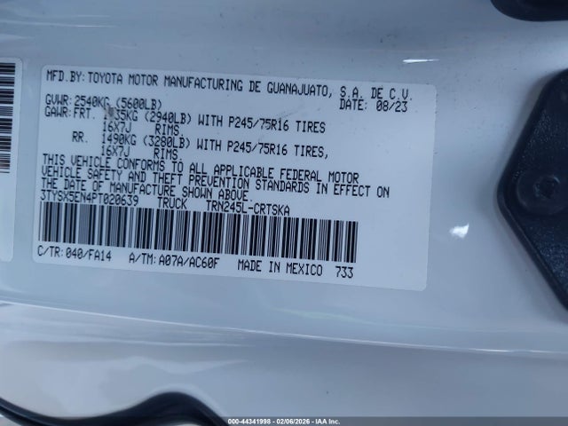 3TYSX5EN4PT020639 Toyota Tacoma Sr5