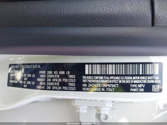ZACNJDE13NPN79477 Jeep Renegade Altitude 4x4