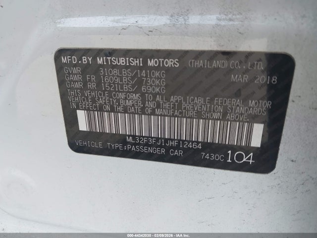 2018 MITSUBISHI MIRAGE G4 ML32F3FJ1JHF12464 Photo 8