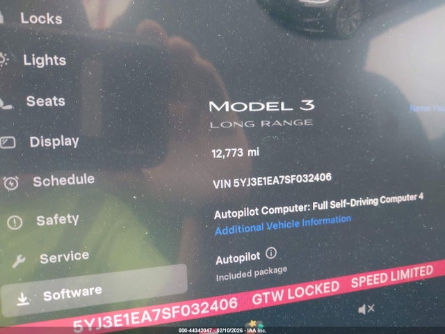 2025 Tesla Model 3 Long Range Rear-wheel Drive/standard Rear-wheel Drive მანქანა იყიდება აუქციონზე, vin: 5YJ3E1EA7SF032406, აუქციონის ნომერი: 44342047