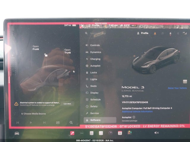 2025 Tesla Model 3 Long Range Rear-wheel Drive/standard Rear-wheel Drive მანქანა იყიდება აუქციონზე, vin: 5YJ3E1EA7SF032406, აუქციონის ნომერი: 44342047
