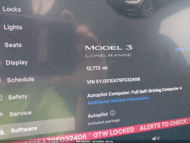2025 Tesla Model 3 Long Range Rear-wheel Drive/standard Rear-wheel Drive მანქანა იყიდება აუქციონზე, vin: 5YJ3E1EA7SF032406, აუქციონის ნომერი: 44342047