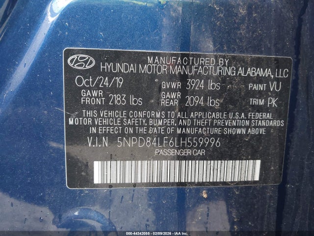 5NPD84LF6LH559996 Hyundai ELANTRA SEL