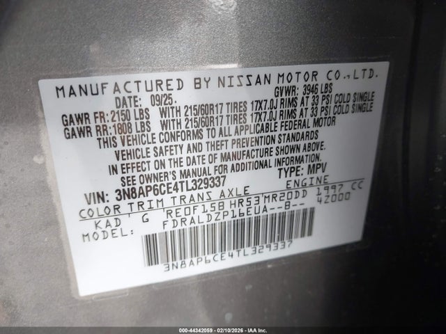 Nissan KICKS SV 2026 3N8AP6CE4TL329337 Image 9