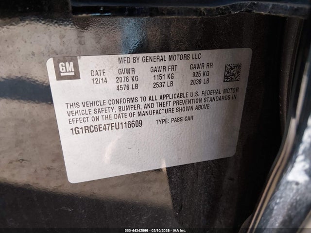 1G1RC6E47FU116609 Chevrolet Volt