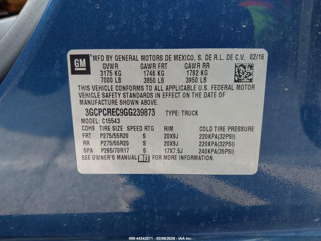 Chevrolet Silverado 1500 1lt 2016 3GCPCREC9GG239873 Image 9