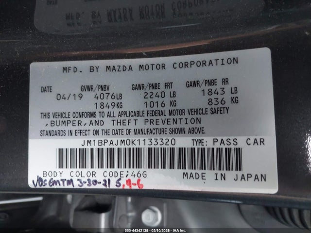 Mazda MAZDA3 2019 JM1BPAJM0K1133320 Image 9