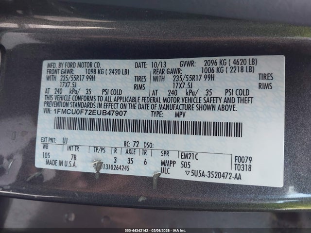 Ford ESCAPE S 2014 1FMCU0F72EUB47907 Image 9