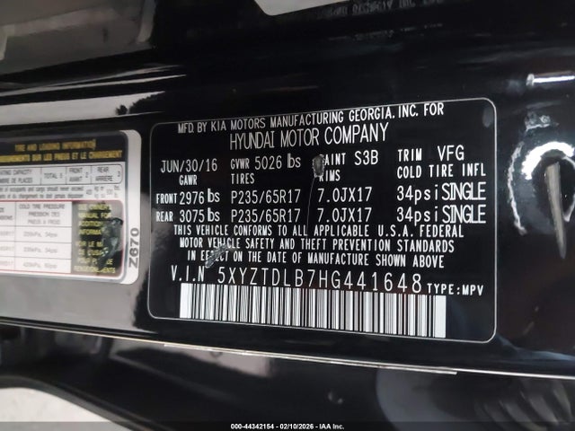 5XYZTDLB7HG441648 Hyundai Santa Fe Sport 2.4l