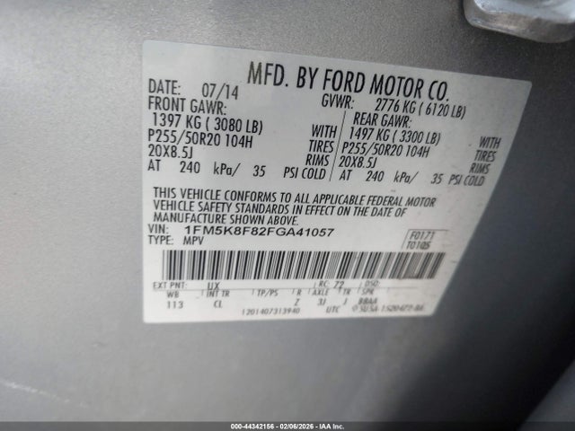 Ford Explorer Limited 2015 1FM5K8F82FGA41057 Image 9