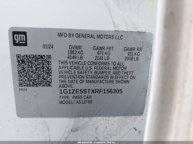 1G1ZE5STXRF156305 Chevrolet Malibu Fwd 2lt