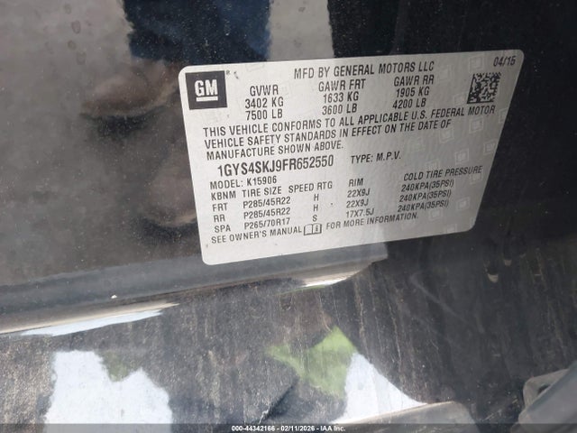 Продажа на аукционе авто 2015 Cadillac Escalade Esv Luxury, vin: 1GYS4SKJ9FR652550, номер лота: 44342166