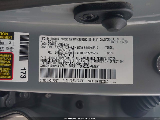 3TMAZ5CNXMM143636 Toyota Tacoma Trd Sport