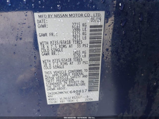 Nissan Pathfinder Sl 2019 5N1DR2MM7KC640817 Image 9