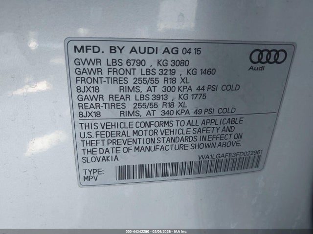 2015 AUDI Q7 WA1LGAFE3FD022961 Photo 8