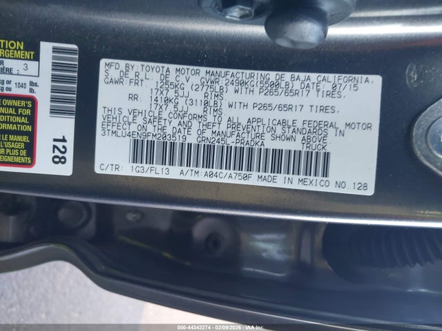 Toyota Tacoma Base V6 2015 3TMLU4EN9FM203519 Image 9