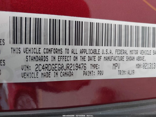 Dodge Grand Caravan Gt 2018 2C4RDGEG0JR219476 Image 9