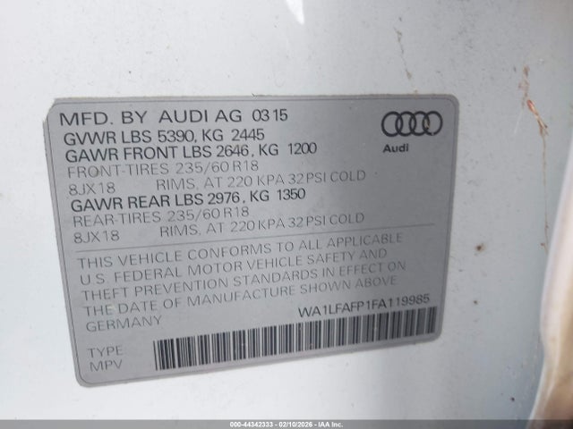 2015 AUDI Q5 WA1LFAFP1FA119985 Photo 8