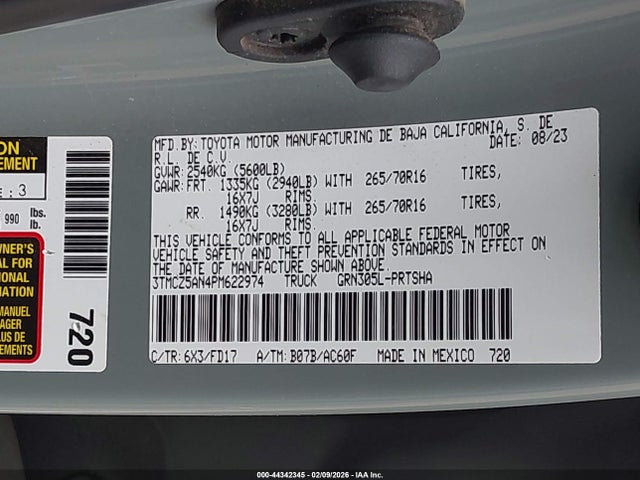 Aukcja sprzedaży 2023 Toyota Tacoma Trd Off Road, vin: 3TMCZ5AN4PM622974, numer aukcji: 44342345