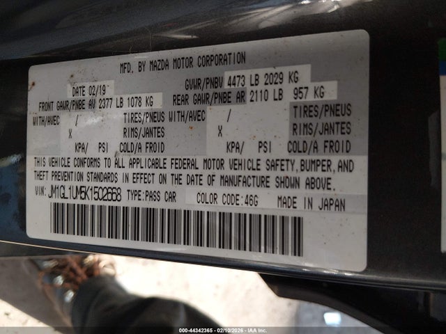 JM1GL1UM5K1502668 Mazda Mazda6 Sport