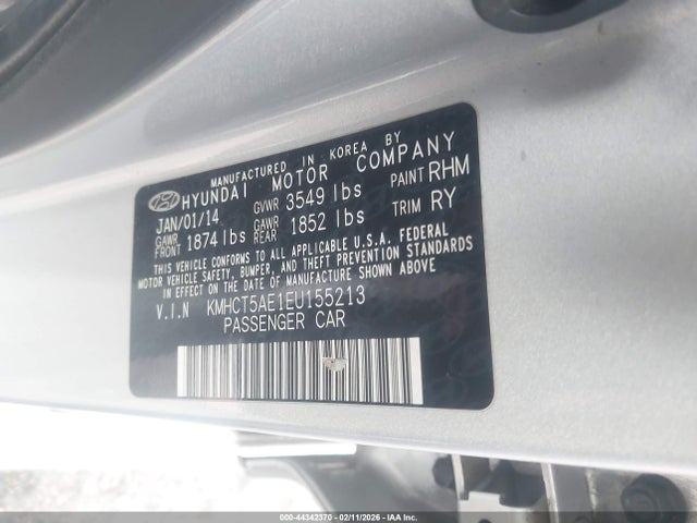 Hyundai ACCENT GS 2014 KMHCT5AE1EU155213 Image 9
