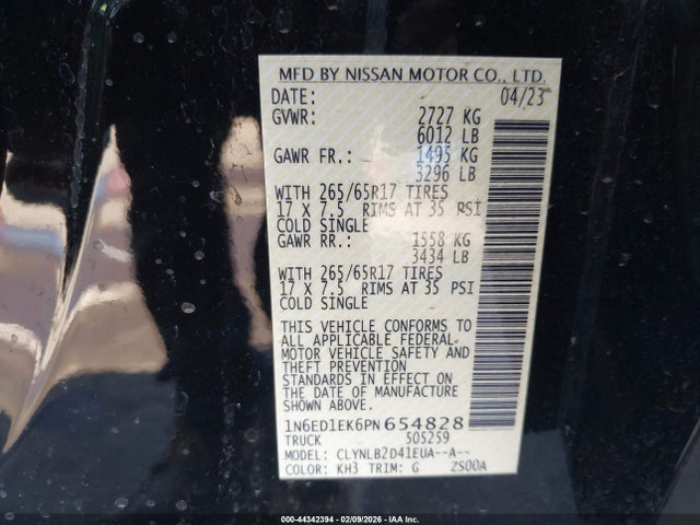 Nissan Frontier Sv 4x4 2023 1N6ED1EK6PN654828 Image 9