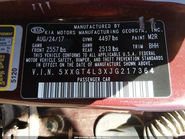5XXGT4L3XJG217364 KIA Optima Lx