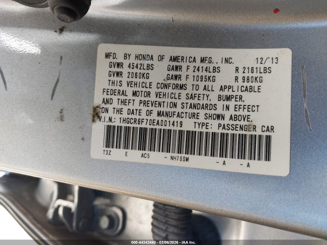1HGCR6F70EA001419 Honda Accord Hybrid Touring