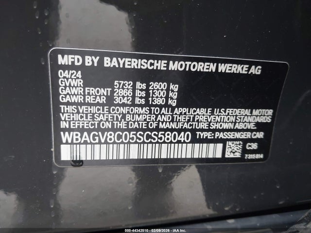 WBAGV8C05SCS58040 BMW M850i Gran Coupe Xdrive