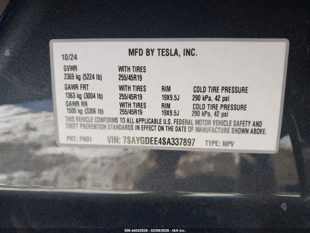 2025 TESLA MODEL Y 7SAYGDEE4SA337897 Photo 8
