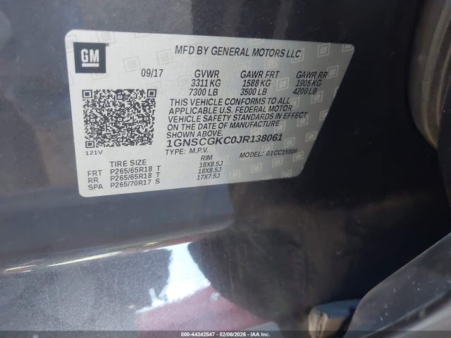 1GNSCGKC0JR138061 Chevrolet Suburban Ls