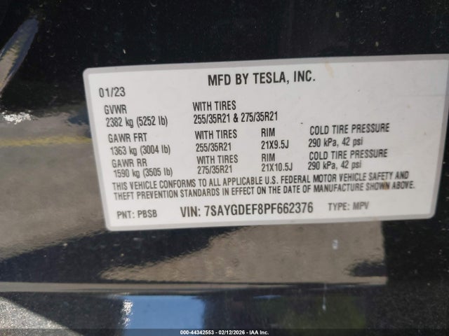 2023 TESLA MODEL Y 7SAYGDEF8PF662376 Photo 8
