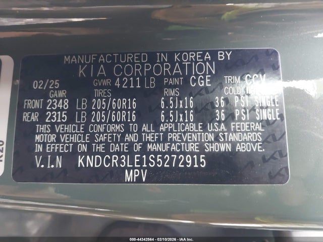 Продажа на аукционе авто 2025 Kia Niro Ex, vin: KNDCR3LE1S5272915, номер лота: 44342564