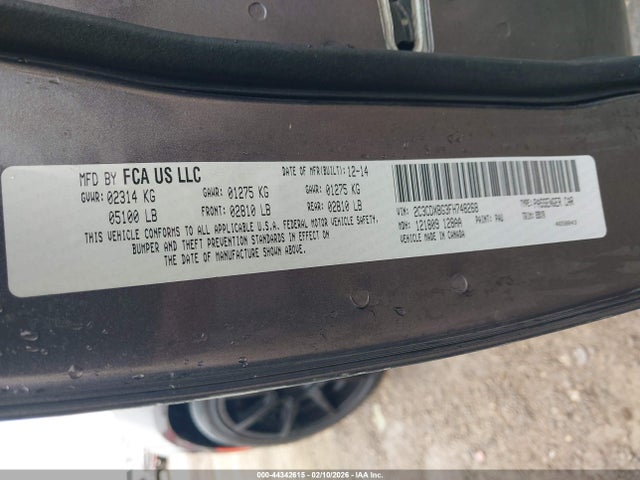 44342615 :رقم المزاد ، 2C3CDXBG3FH748268 vin ، 2015 Dodge Charger Se مزاد بيع