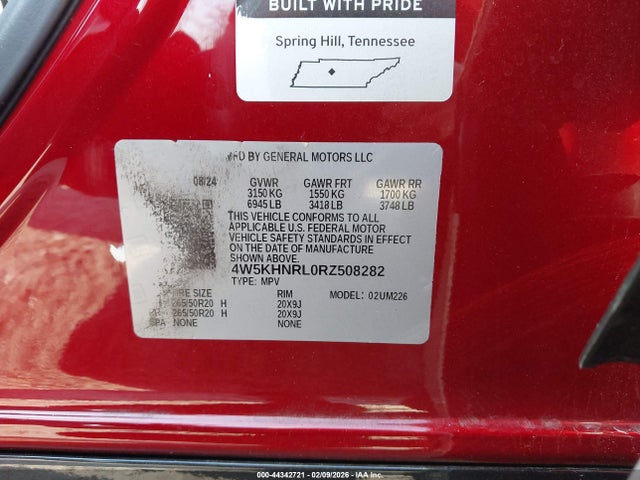 44342721 :رقم المزاد ، 4W5KHNRL0RZ508282 vin ، 2024 Acura Zdx A-spec مزاد بيع