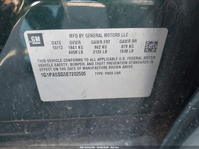 1G1PA5SG5E7202505 Chevrolet Cruze Ls Auto