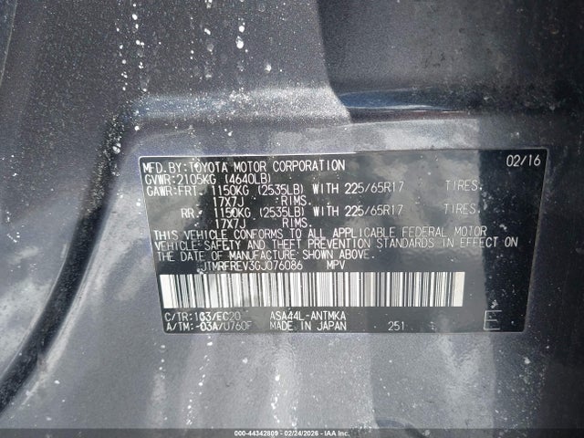 Toyota Rav4 Xle 2016 JTMRFREV3GJ076086 Image 9