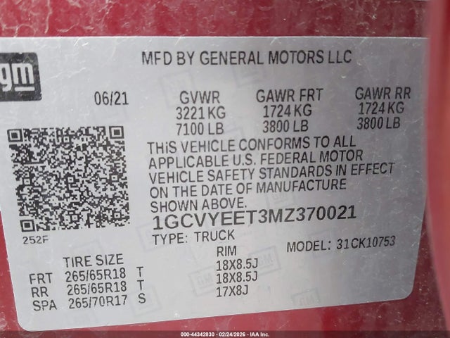 2021 CHEVROLET SILVERADO 1500 1GCVYEET3MZ370021 Photo 8