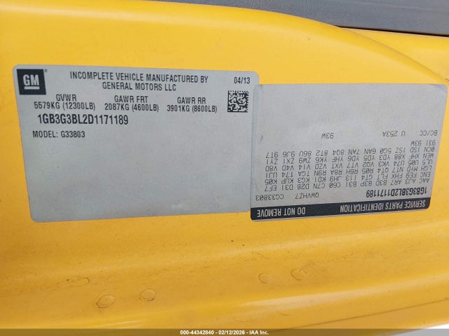 2013 CHEVROLET EXPRESS CUTAWAY 1GB3G3BL2D1171189 Photo 8
