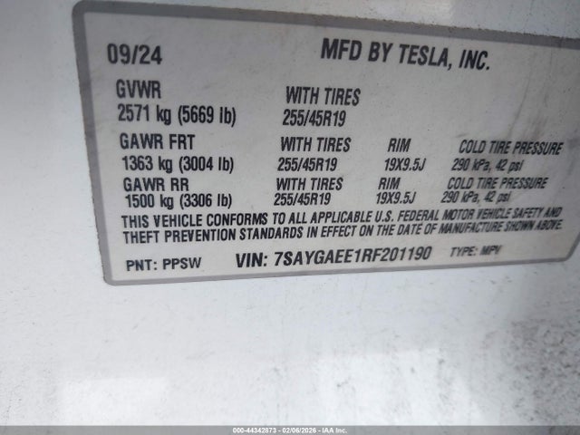 2024 TESLA MODEL Y 7SAYGAEE1RF201190 Photo 8