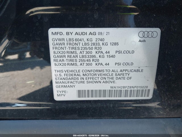 2022 AUDI Q4 E-TRON WA1H2BFZ8NP015028 Photo 8