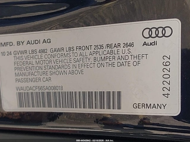 2025 AUDI A5 SPORTBACK WAUDACF56SA008018 Photo 8