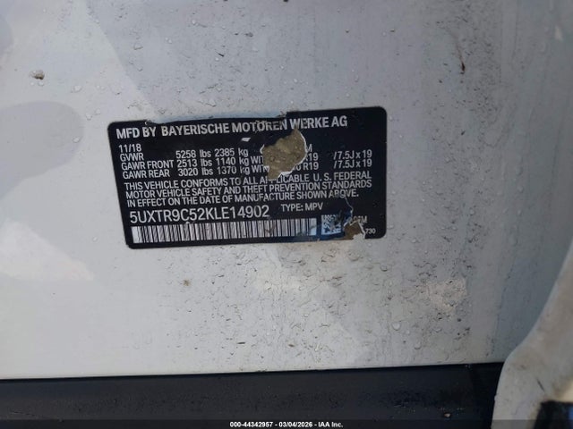Aukcja sprzedaży 2019 Bmw X3 Xdrive30i, vin: 5UXTR9C52KLE14902, numer aukcji: 44342957