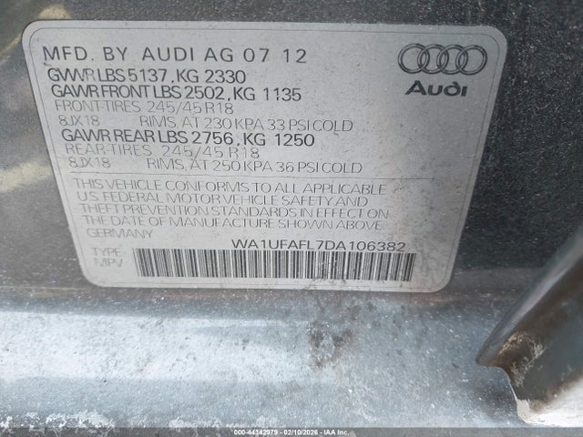 2013 AUDI ALLROAD WA1UFAFL7DA106382 Photo 8