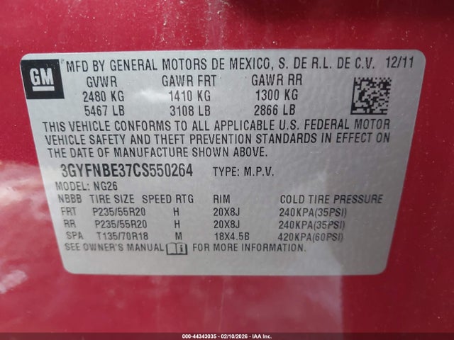 2012 CADILLAC SRX 3GYFNBE37CS550264 Photo 8