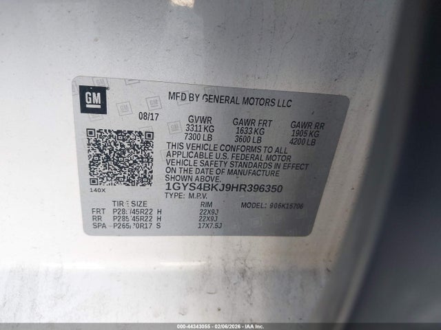 2017 CADILLAC ESCALADE 1GYS4BKJ9HR396350 Photo 8