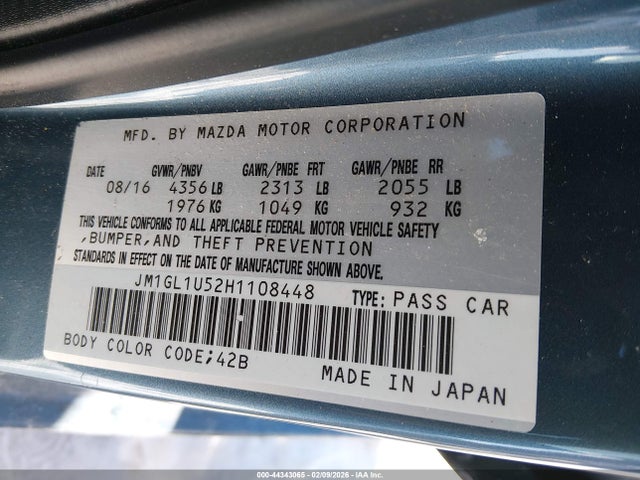 JM1GL1U52H1108448 Mazda Mazda6 Sport