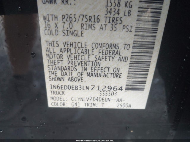 2020 NISSAN FRONTIER 1N6ED0EB3LN712964 Photo 8