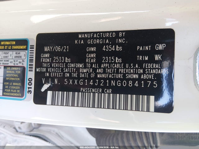 2022 KIA K5 5XXG14J21NG084175 Photo 8